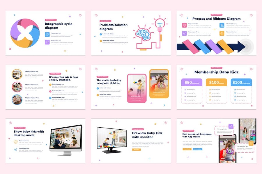 儿童教育课程培训设计PPT模板 - PPT派