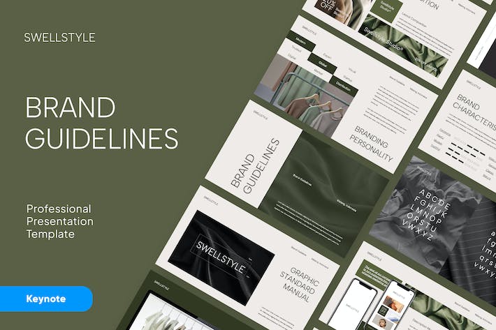 极简品牌形象指南展示Keynote模板 - PPT派