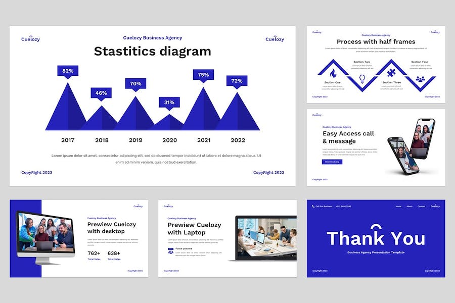 商务公司讲述展示企业管理运营PPT模板 - PPT派