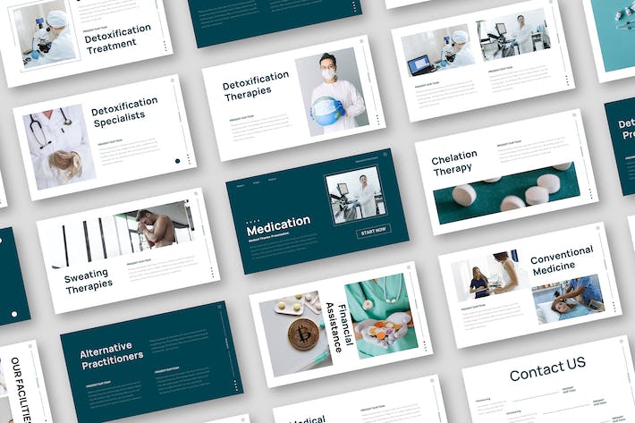 医疗健康展示市场方案PPT模板 - PPT派