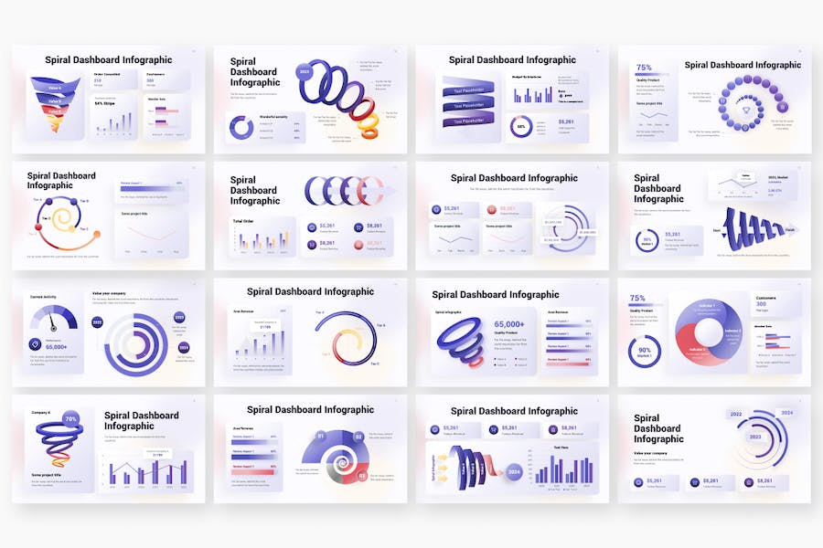 螺旋仪表板数据监控Keynote模板 - PPT派