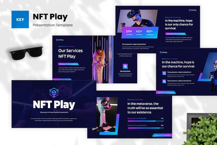 科技虚拟世界讲述展示应用创新体验Keynote模板 - PPT派