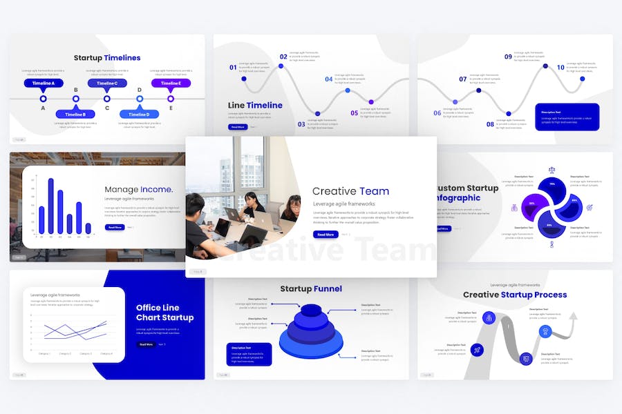 Venture-blue-modern-startup-geometric-powerpoint - PPT派