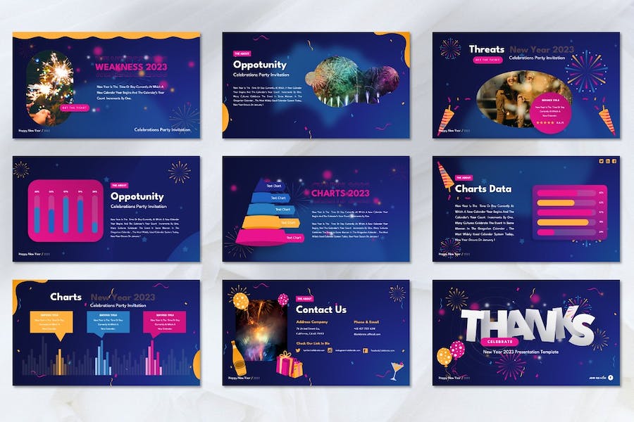 新年庆祝盛典活动宣传展示PPT模板 - PPT派