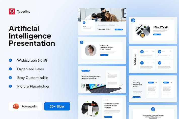 人工智能概念设计创新应用PPT模板 - PPT派