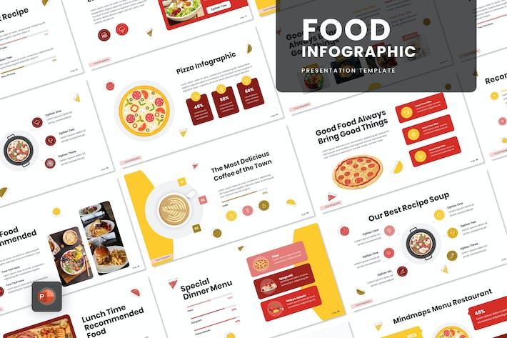 食物信息图表数据展示PPT模板 - PPT派