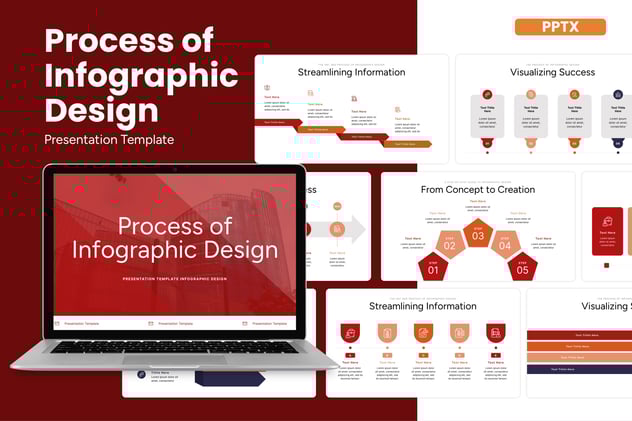信息图设计流程步骤PPT模板 - PPT派