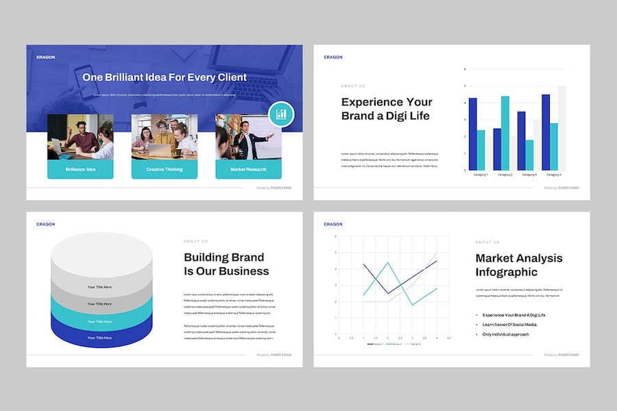 现代商务企业品牌形象视觉展示PPT模板 - PPT派