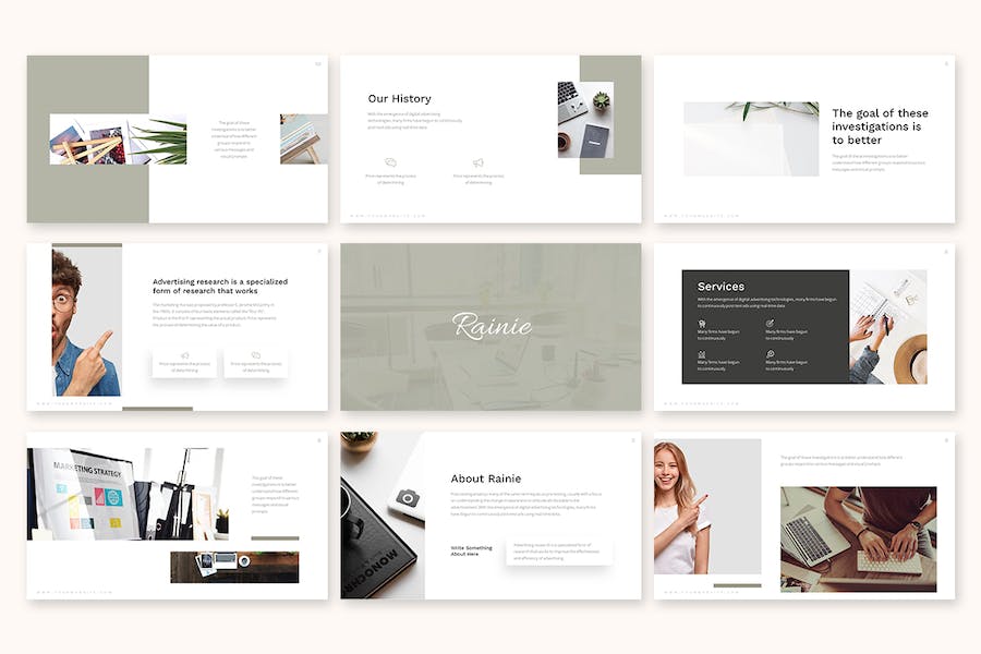 清新简约风商务汇报Keynote模板 - PPT派