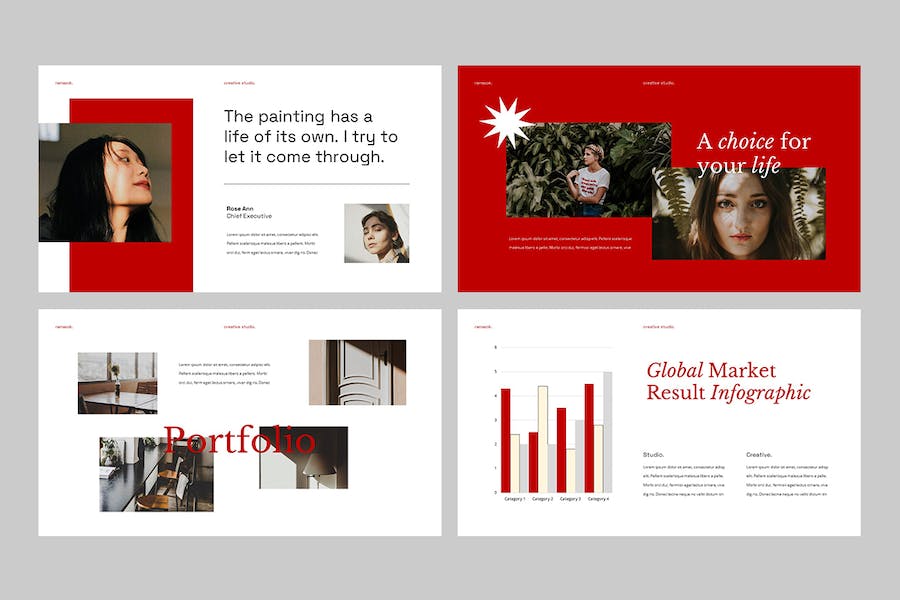 创意工作室作品展示Keynote模板 - PPT派