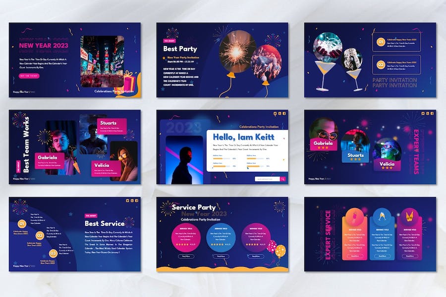 新年庆祝盛典活动宣传展示PPT模板 - PPT派