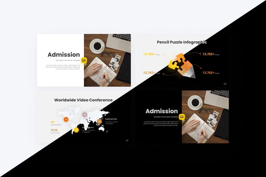 Admission-yellow-creative-education-powerpoint - PPT派