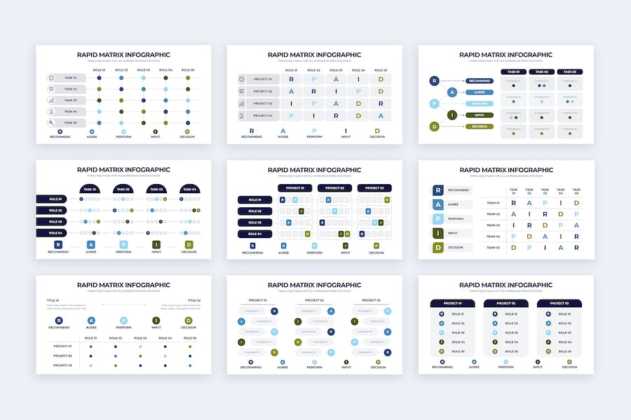 商业矩阵框架分析信息图形PPT模板 - PPT派