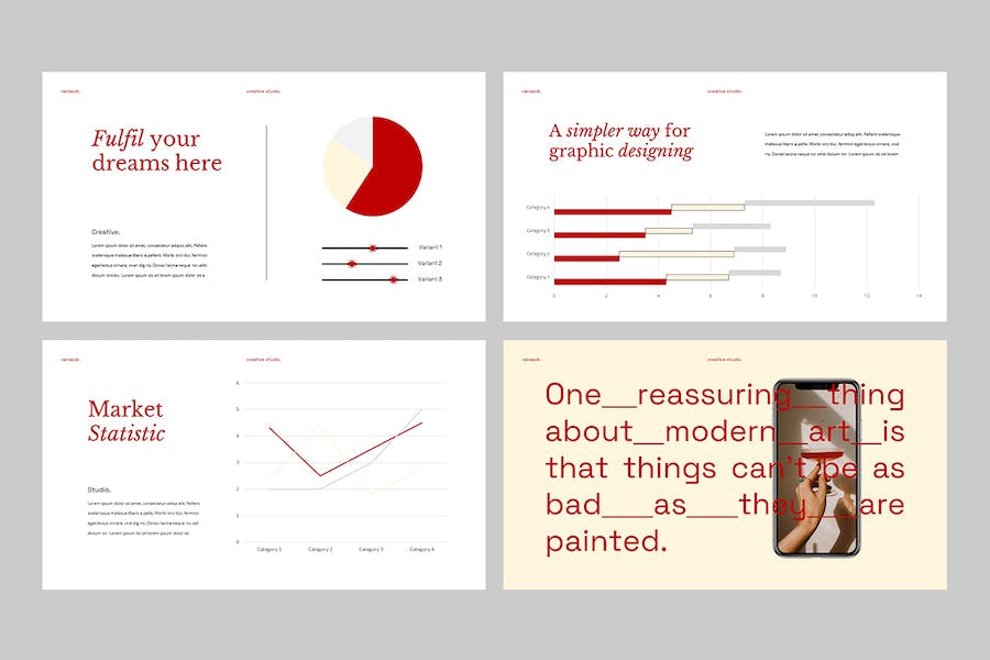 创意工作室作品展示Keynote模板 - PPT派