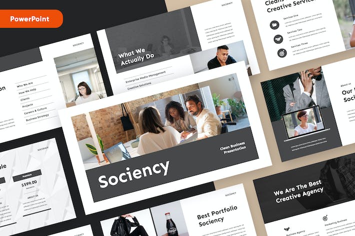 现代简约社交媒体商务推广PPT模板 - PPT派