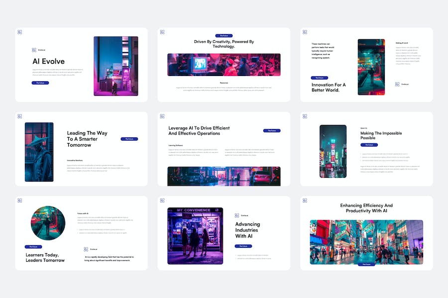 人工智能技术应用方案PPT模板 - PPT派