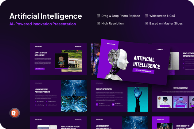 人工智能驱动创新科技方案PPT模板 - PPT派