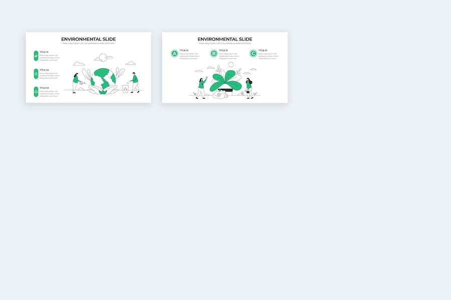 教育环境保护绿色生态信息图形PPT模板 - PPT派