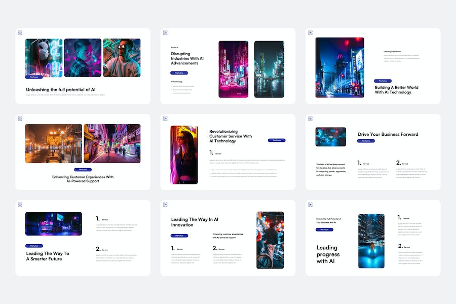 人工智能技术应用方案PPT模板 - PPT派