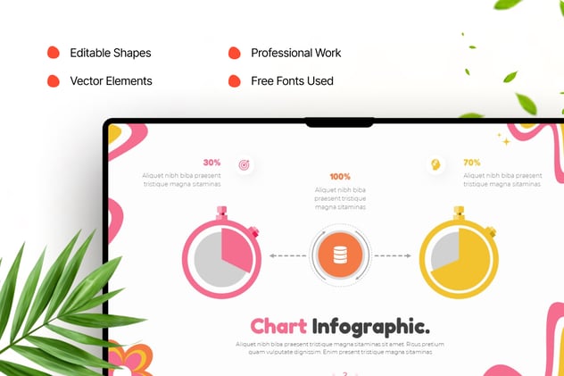 彩色信息图表设计Keynote模板 - PPT派
