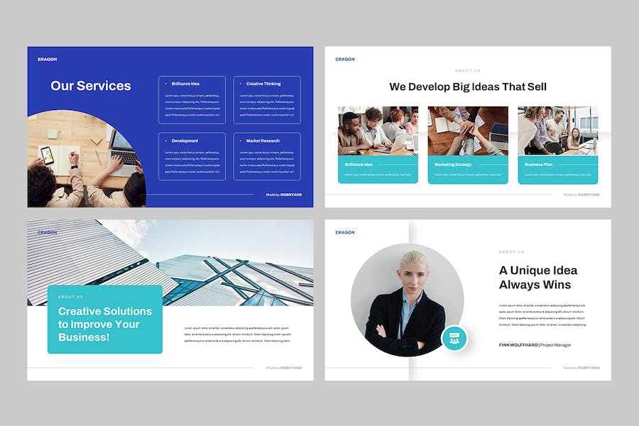 现代商务企业品牌形象视觉展示PPT模板 - PPT派