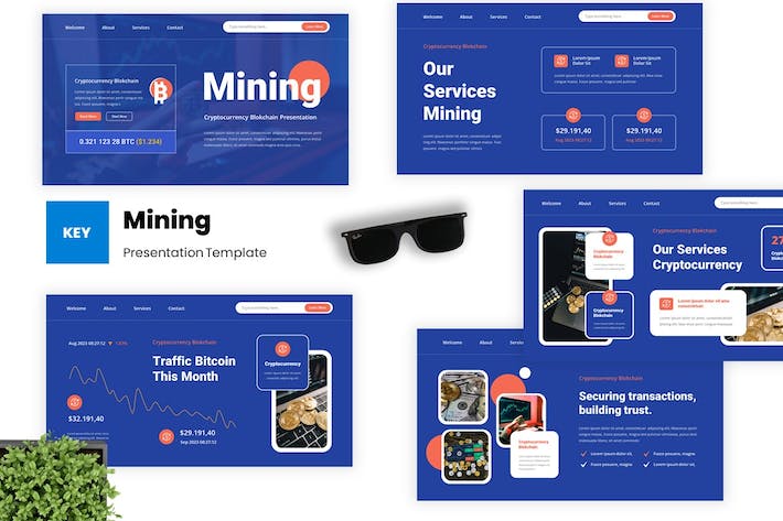 加密货币区块链应用讲述Keynote模板 - PPT派
