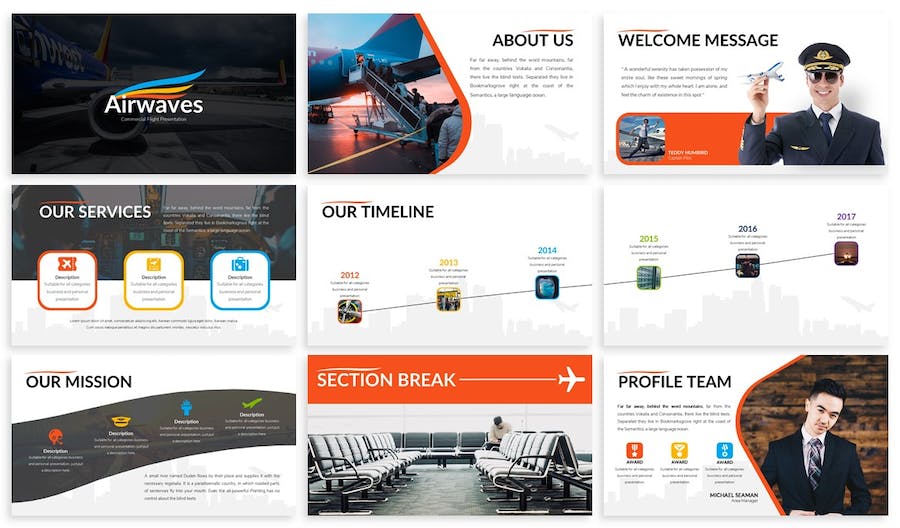 航空公司服务推介运营策略品牌宣传展示PPT模板 - PPT派